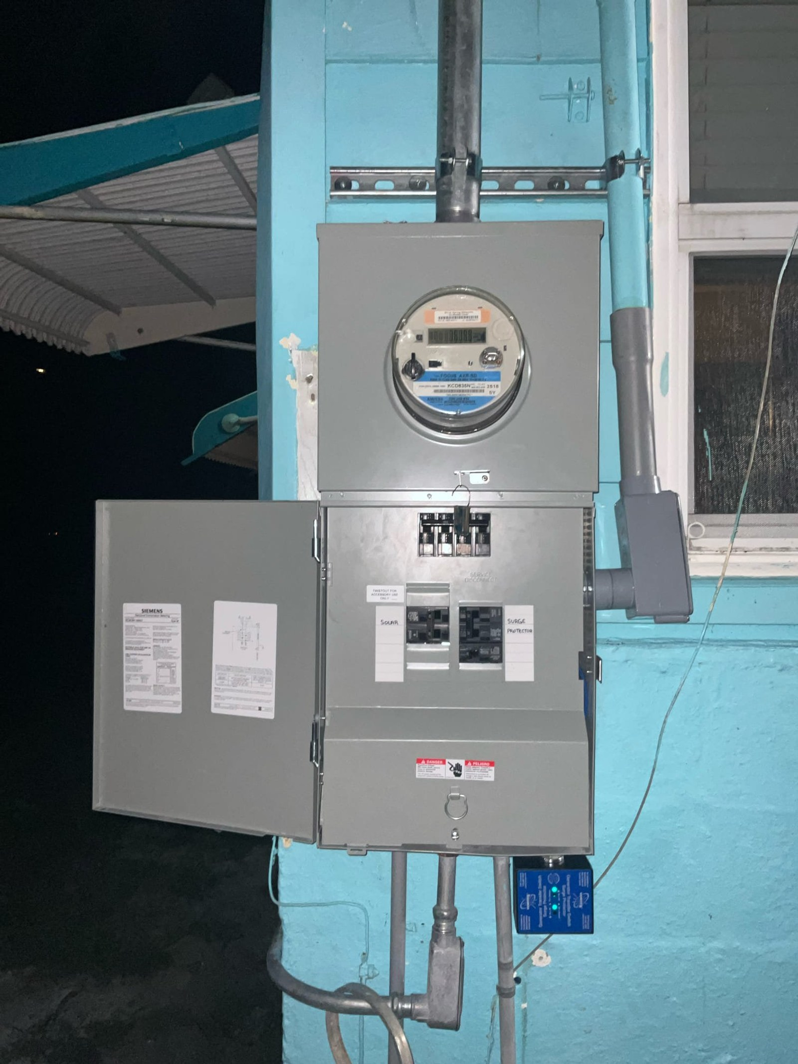 Lantana - Heavy Commercial Electrical Service - Electrical panel #4 - Orlando Electrician | Thomas Edison Electric Open electrical panel during service, the starting point for a home office Orlando circuit upgrade.