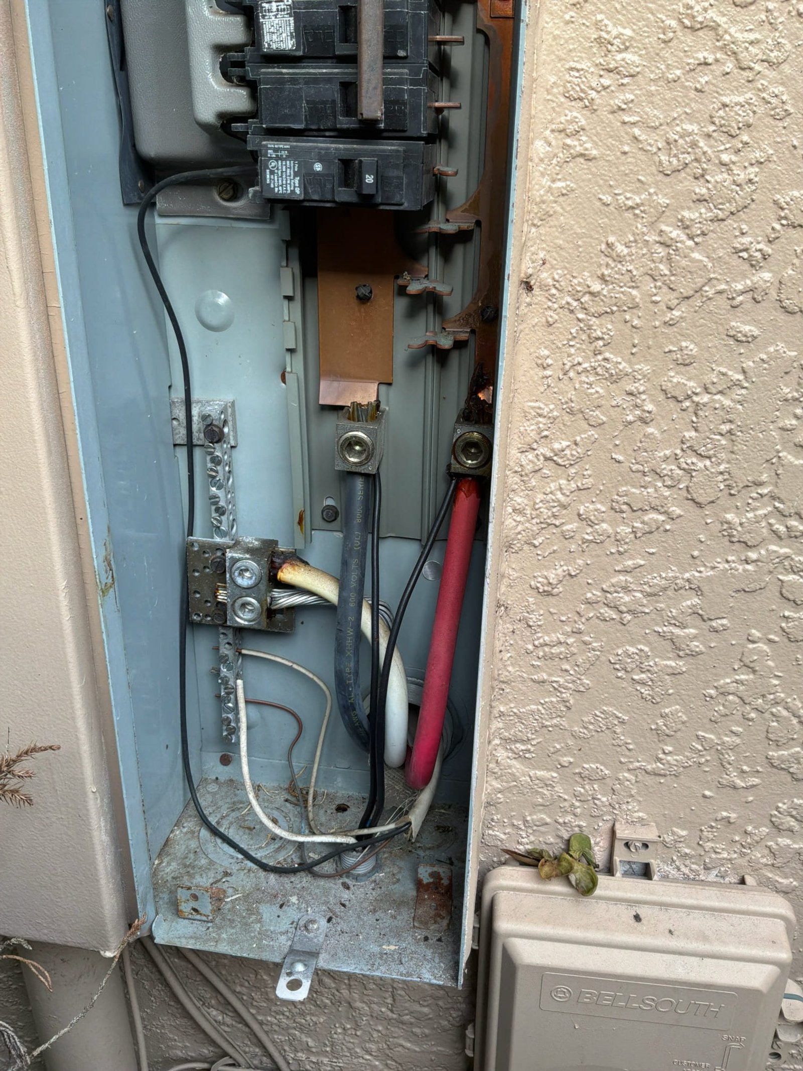 Service entrance conductors inspected during the smart outlet upgrade