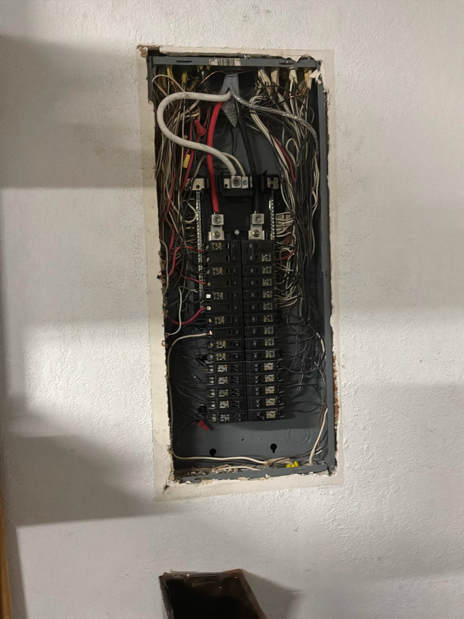 Existing panel condition documented before installing whole-house surge protection