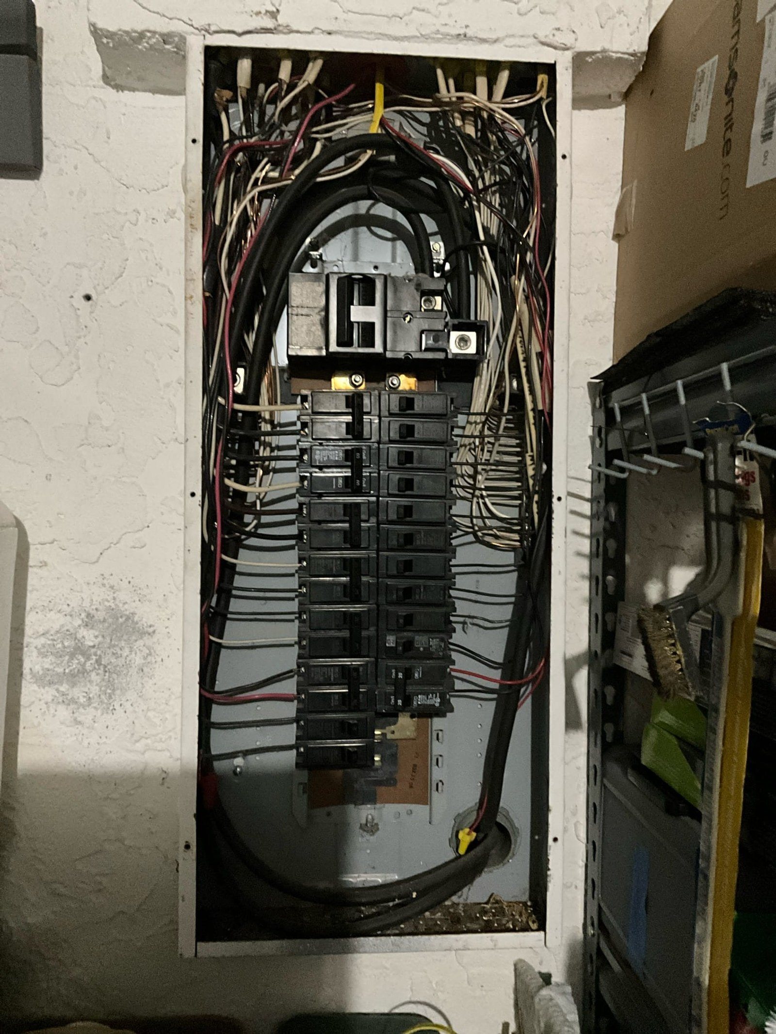 Port St. Lucie - Electrical Fixture Service & Repair - Electrical panel #2 - Orlando Electrician | Thomas Edison Electric Open electrical panel during service work.