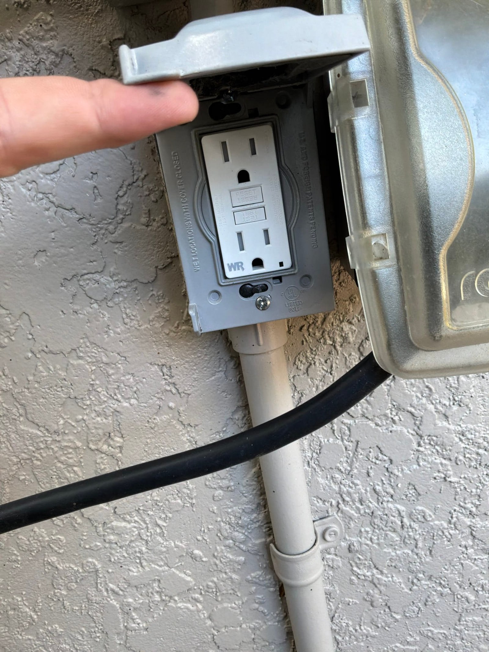 GFCI receptacle documented on a Pool Wiring job in Windermere, FL.