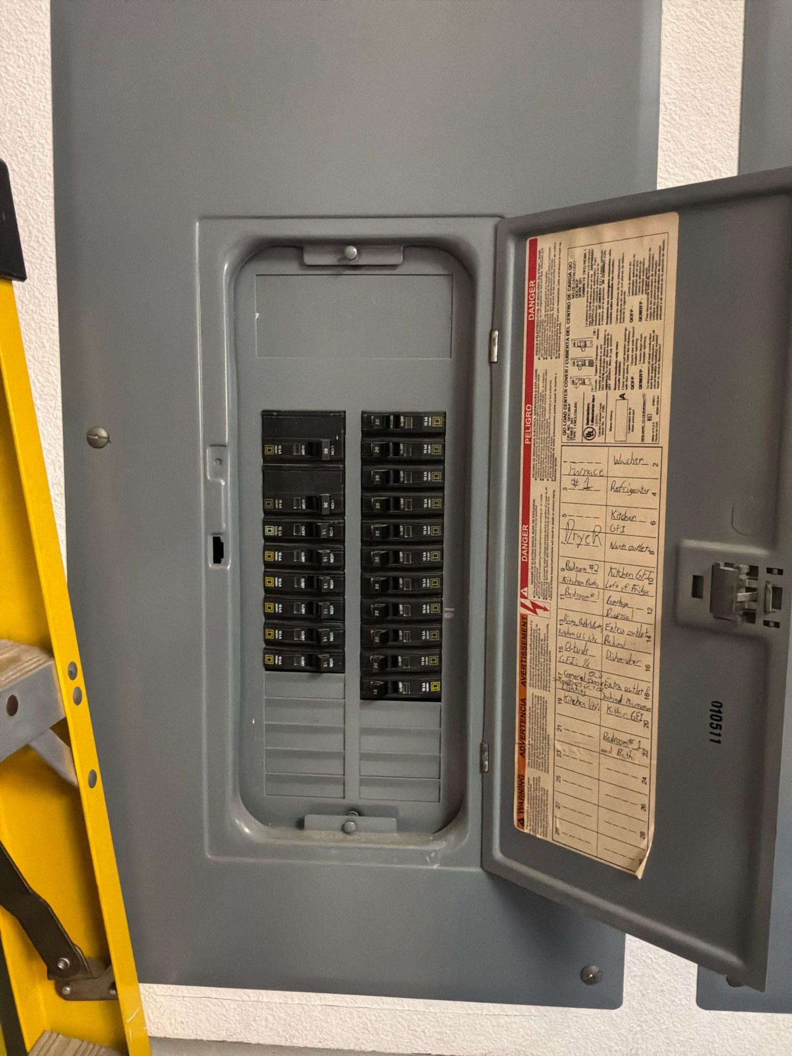 Electrical panel documented on a Pool Wiring job in Windermere, FL.
