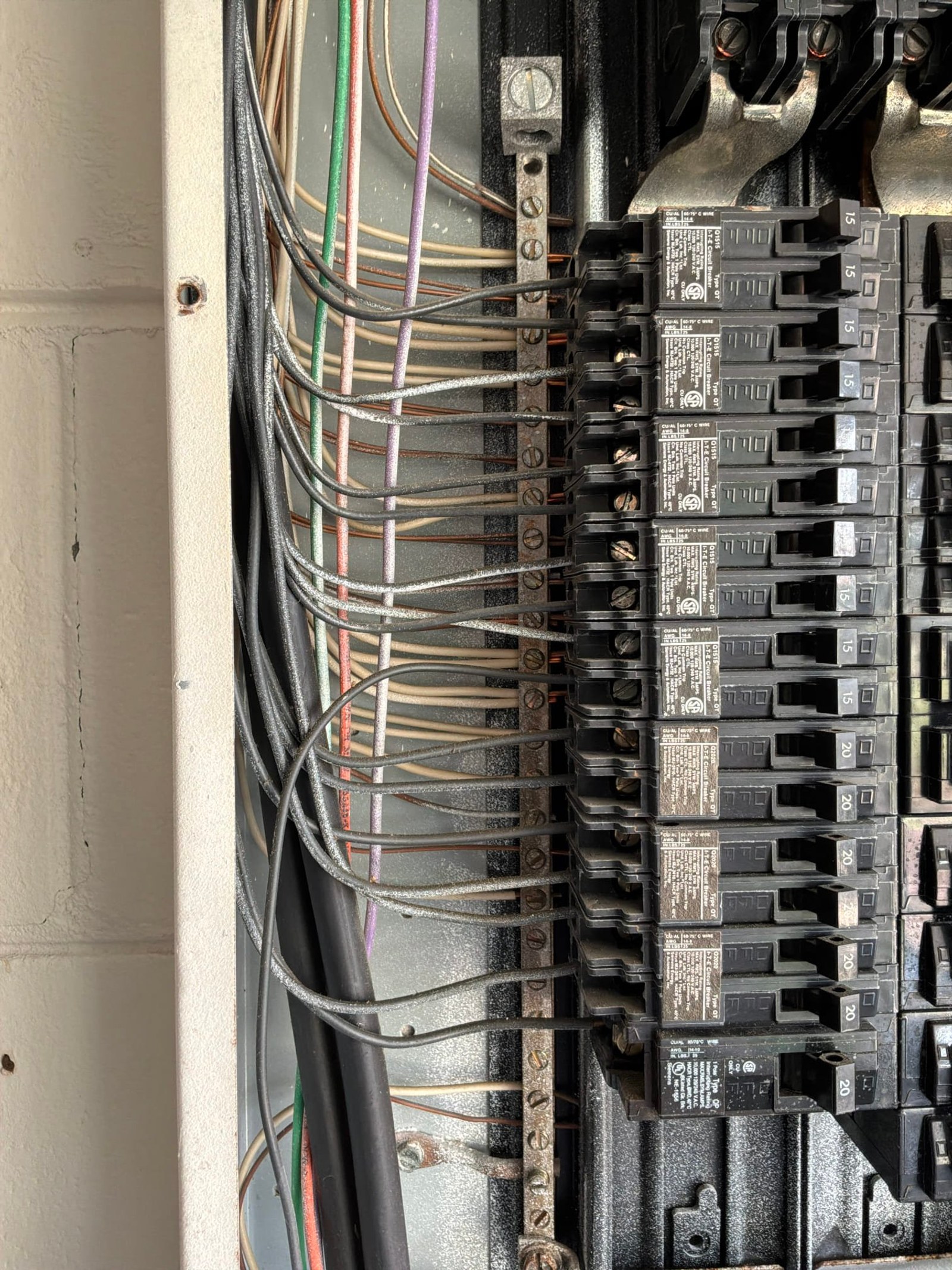 Electrical panel documented during the work on a Pool Wiring job in Port Orange, FL.